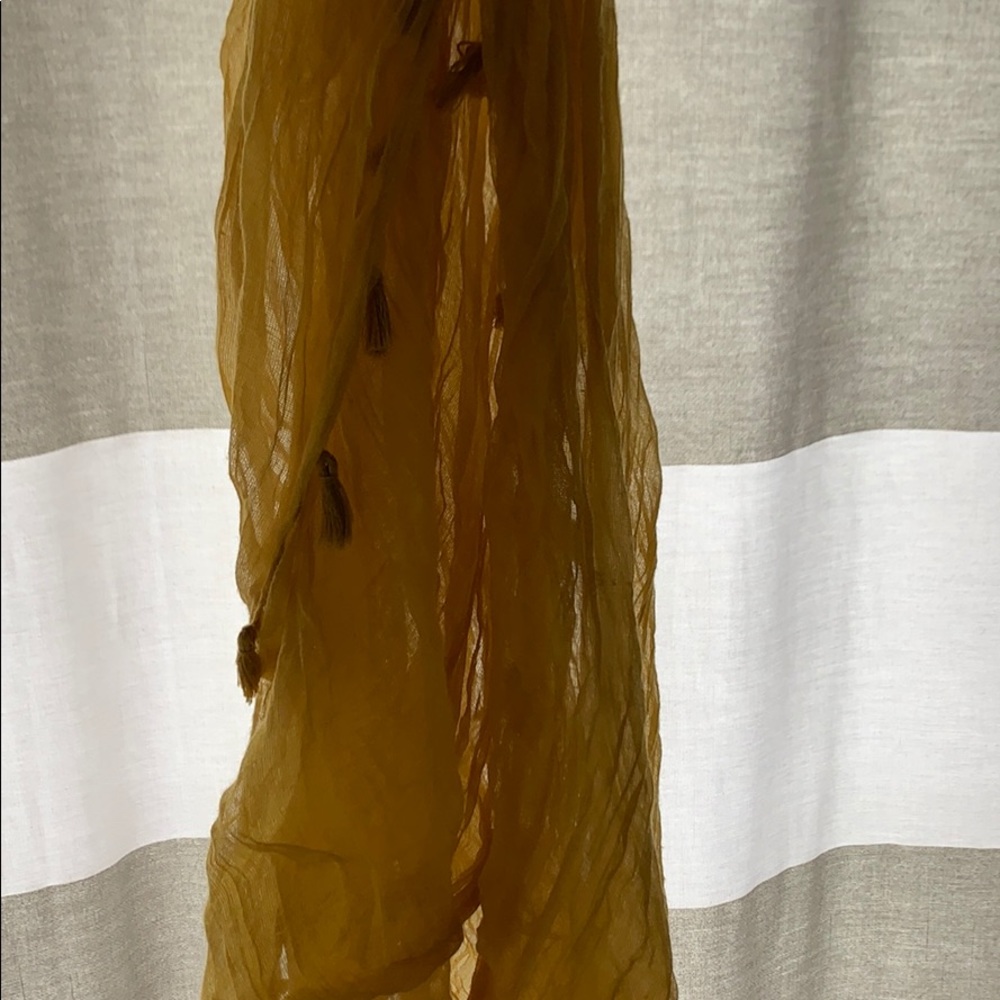 Mustard ruffle scarf